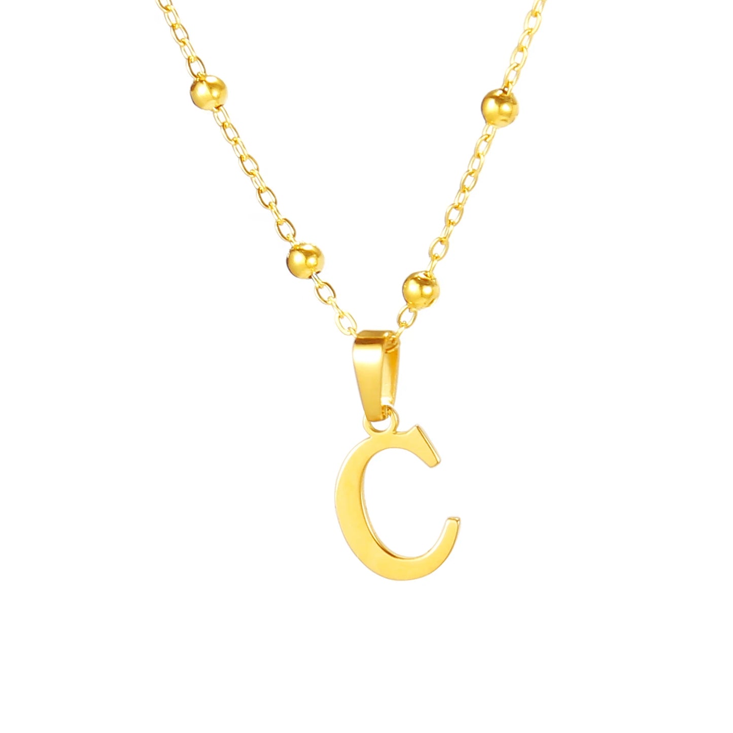 A-Z Initial Necklace for Women Gold Plated Stainless Steel Delicate Letter Pendant Necklace Personalized Name Necklace Jewelry