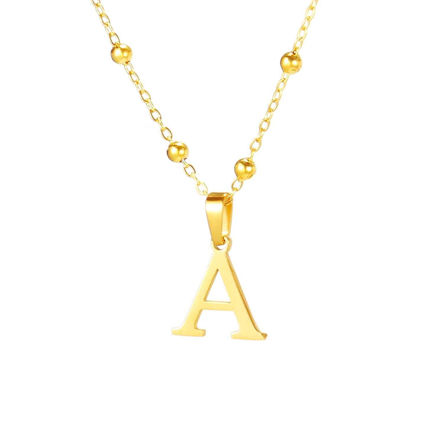 A-Z Initial Necklace for Women Gold Plated Stainless Steel Delicate Letter Pendant Necklace Personalized Name Necklace Jewelry