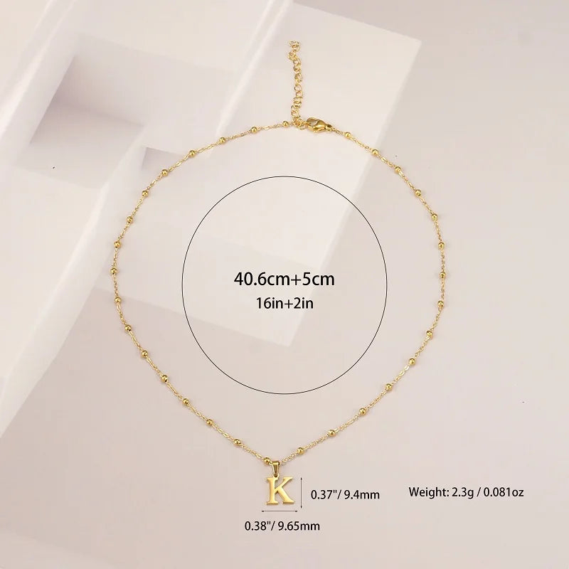 A-Z Initial Necklace for Women Gold Plated Stainless Steel Delicate Letter Pendant Necklace Personalized Name Necklace Jewelry