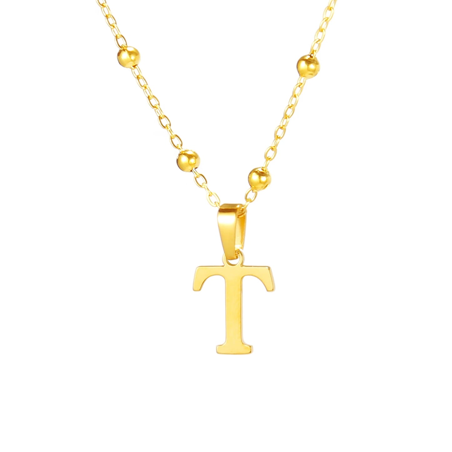 A-Z Initial Necklace for Women Gold Plated Stainless Steel Delicate Letter Pendant Necklace Personalized Name Necklace Jewelry