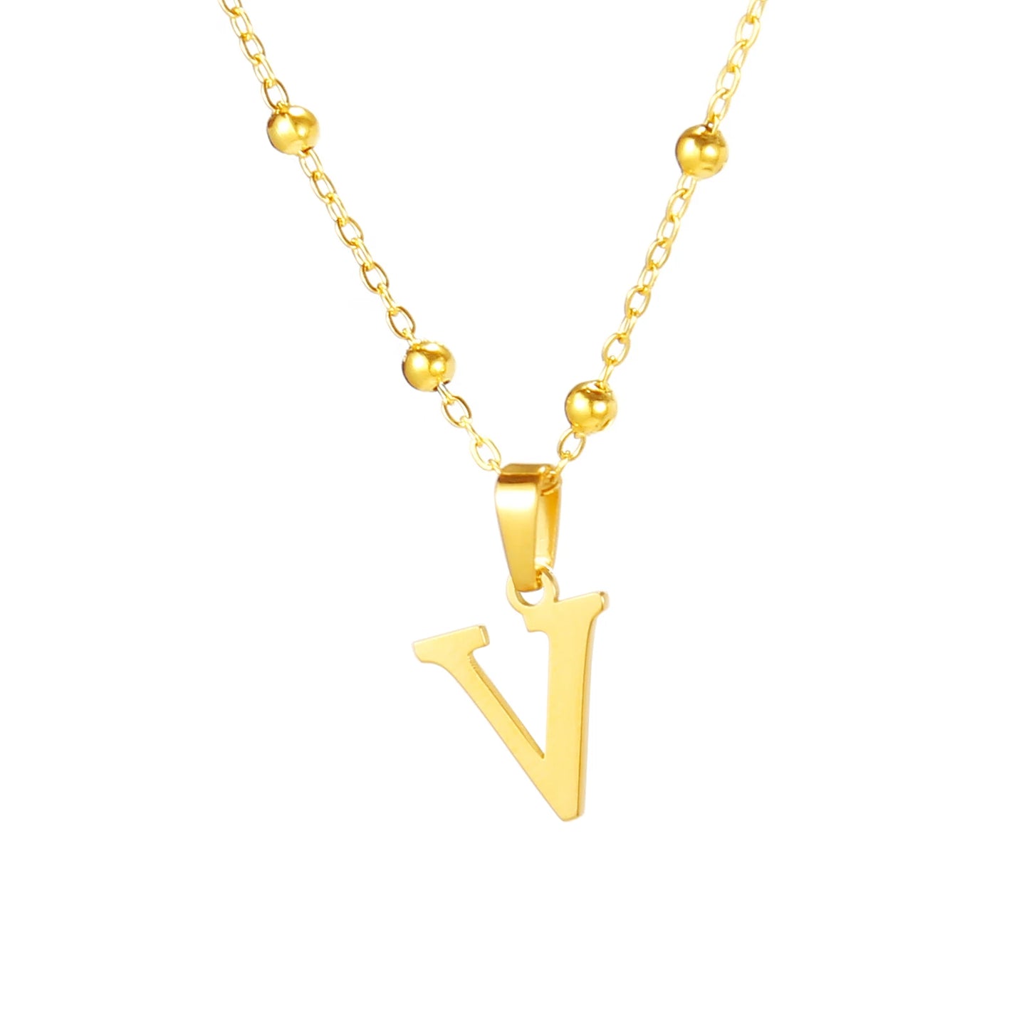 A-Z Initial Necklace for Women Gold Plated Stainless Steel Delicate Letter Pendant Necklace Personalized Name Necklace Jewelry