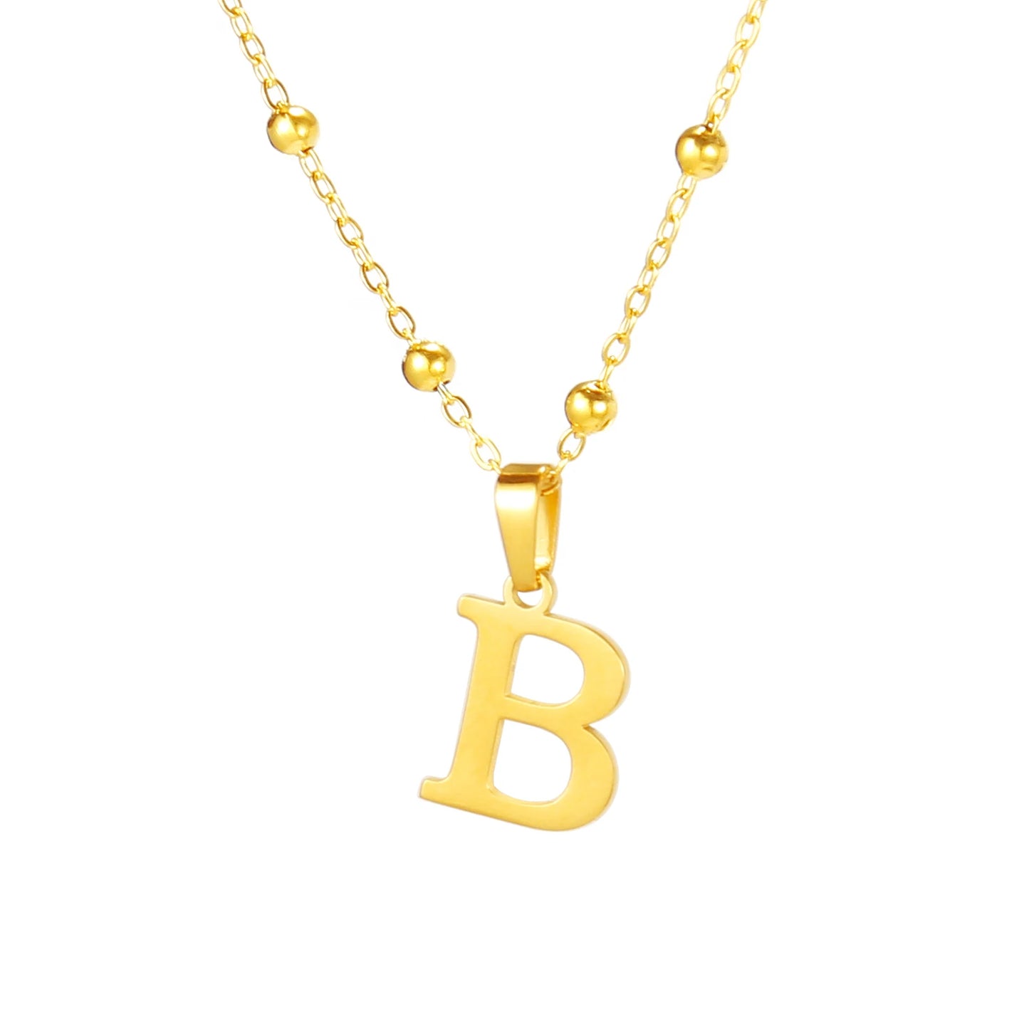 A-Z Initial Necklace for Women Gold Plated Stainless Steel Delicate Letter Pendant Necklace Personalized Name Necklace Jewelry