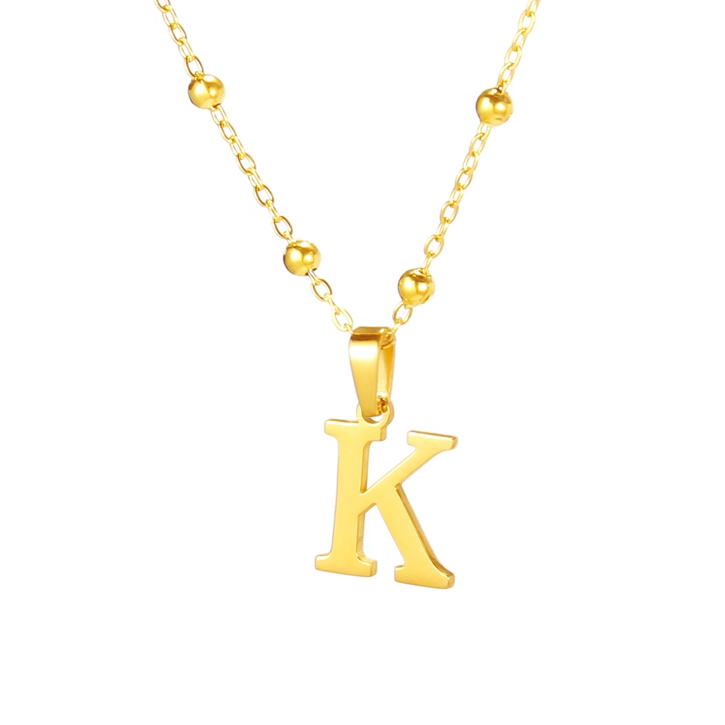 A-Z Initial Necklace for Women Gold Plated Stainless Steel Delicate Letter Pendant Necklace Personalized Name Necklace Jewelry