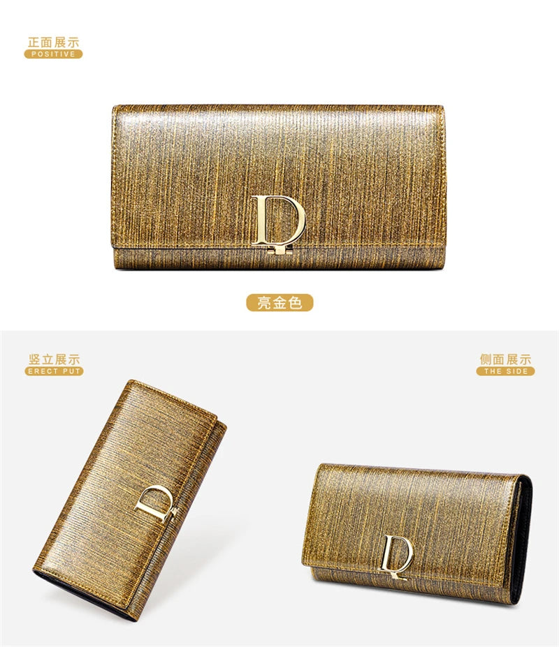 2024 Women's Long Wallet Coin Purse Luxury Genuine Leather Wallets