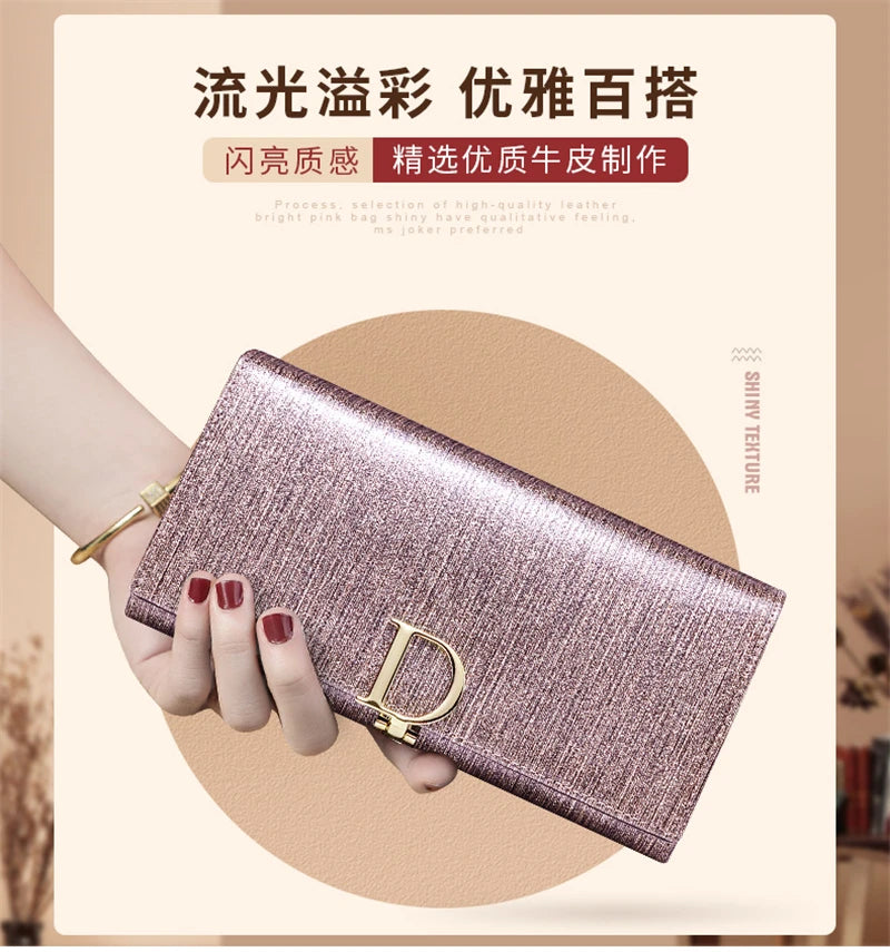 2024 Women's Long Wallet Coin Purse Luxury Genuine Leather Wallets