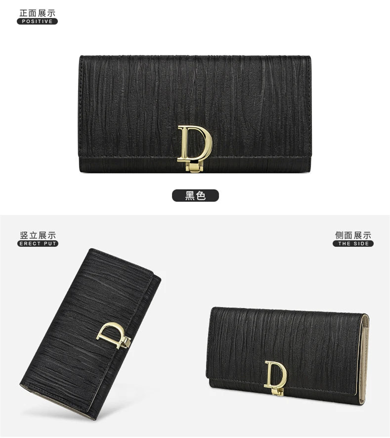 2024 Women's Long Wallet Coin Purse Luxury Genuine Leather Wallets