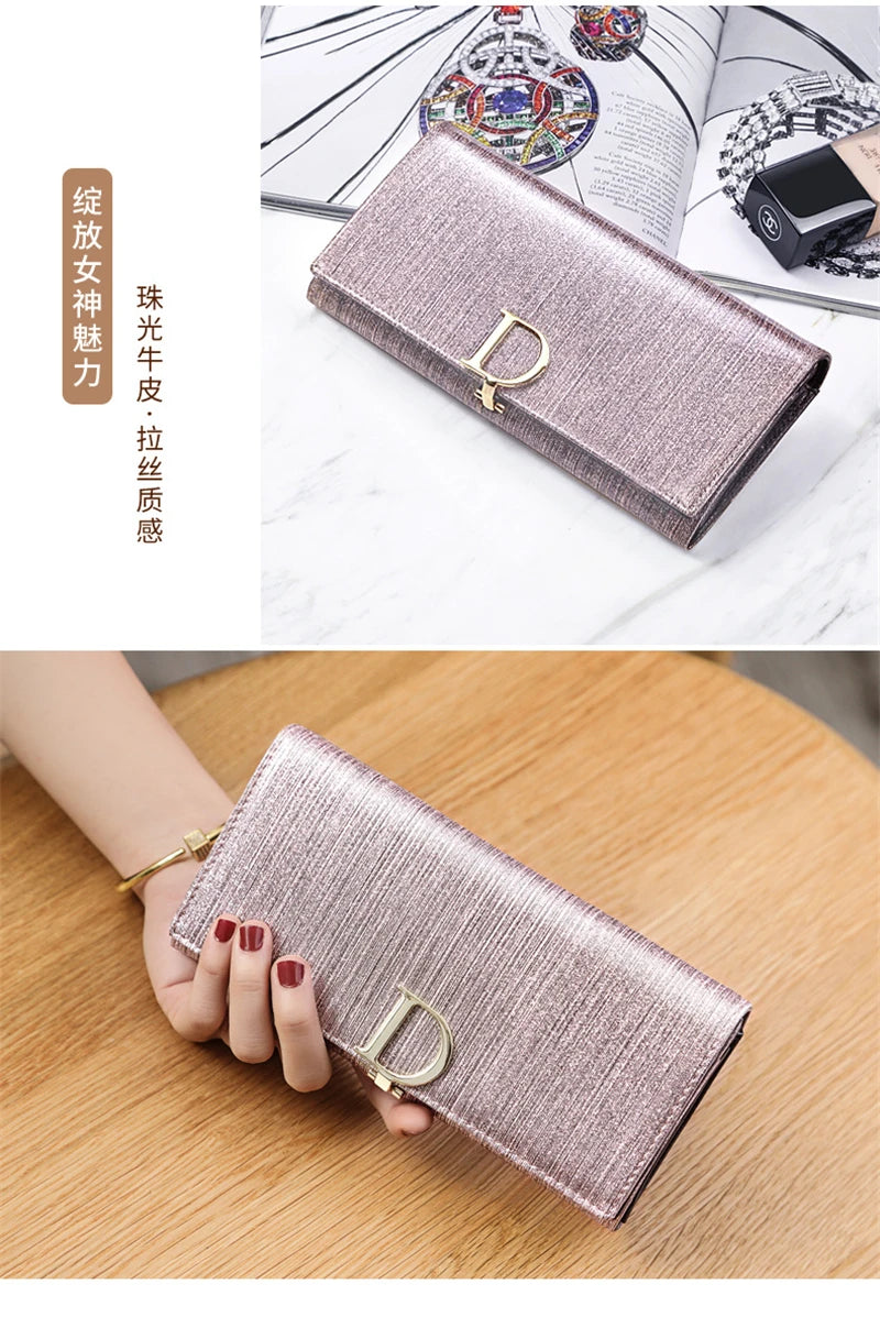 2024 Women's Long Wallet Coin Purse Luxury Genuine Leather Wallets