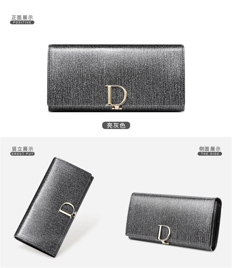 2024 Women's Long Wallet Coin Purse Luxury Genuine Leather Wallets