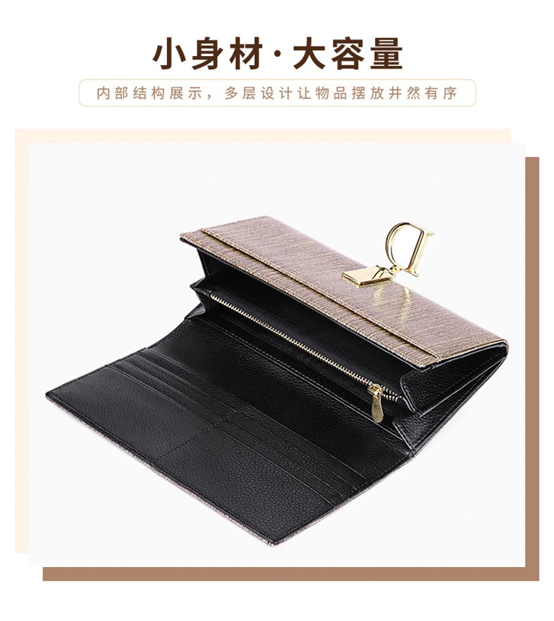 2024 Women's Long Wallet Coin Purse Luxury Genuine Leather Wallets