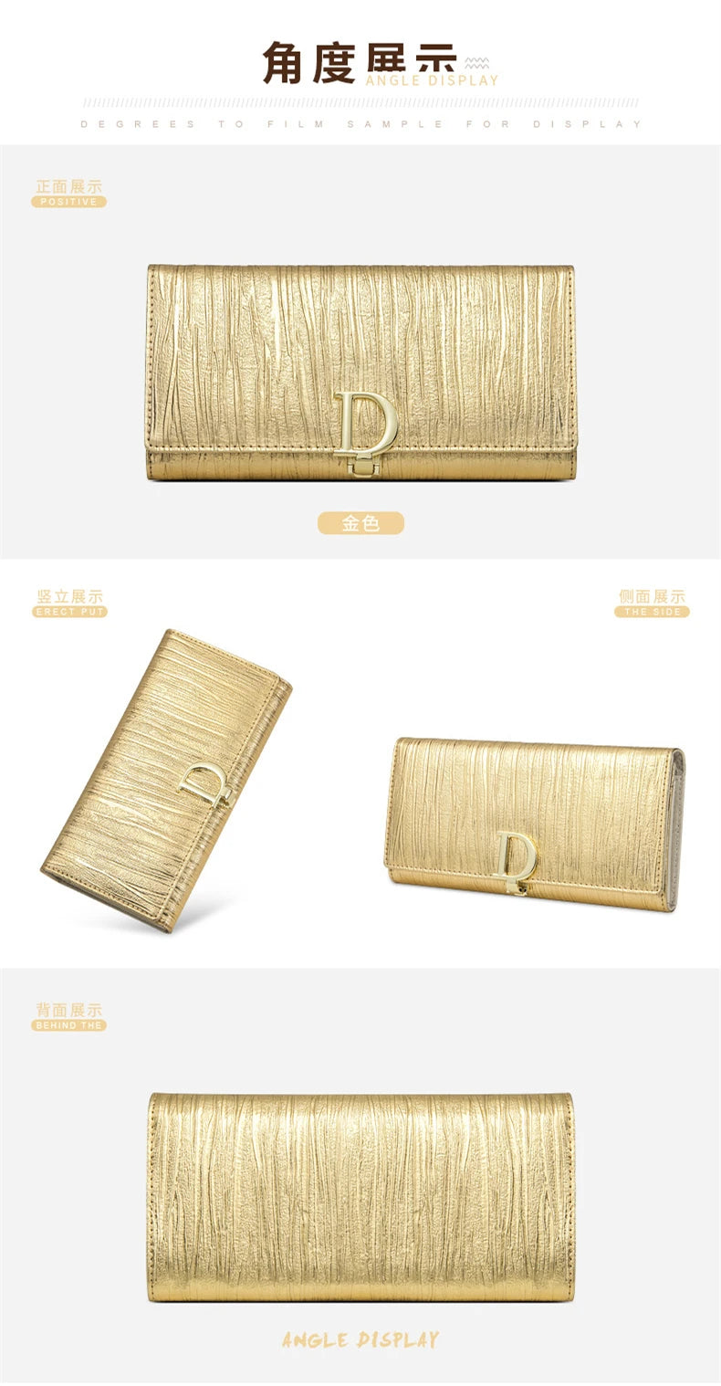 2024 New Design Women Wallets Fashion Long Phone Purse Luxury Genuine Leather Wallet