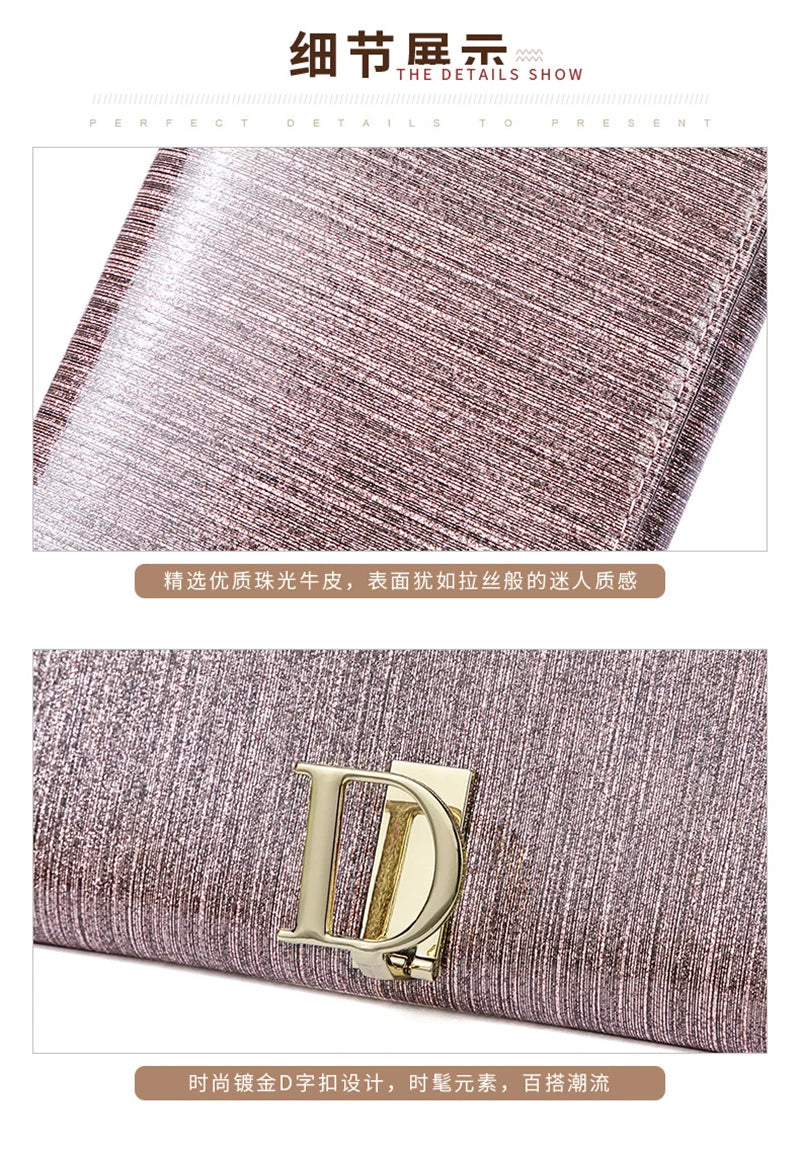 2024 Women's Long Wallet Coin Purse Luxury Genuine Leather Wallets