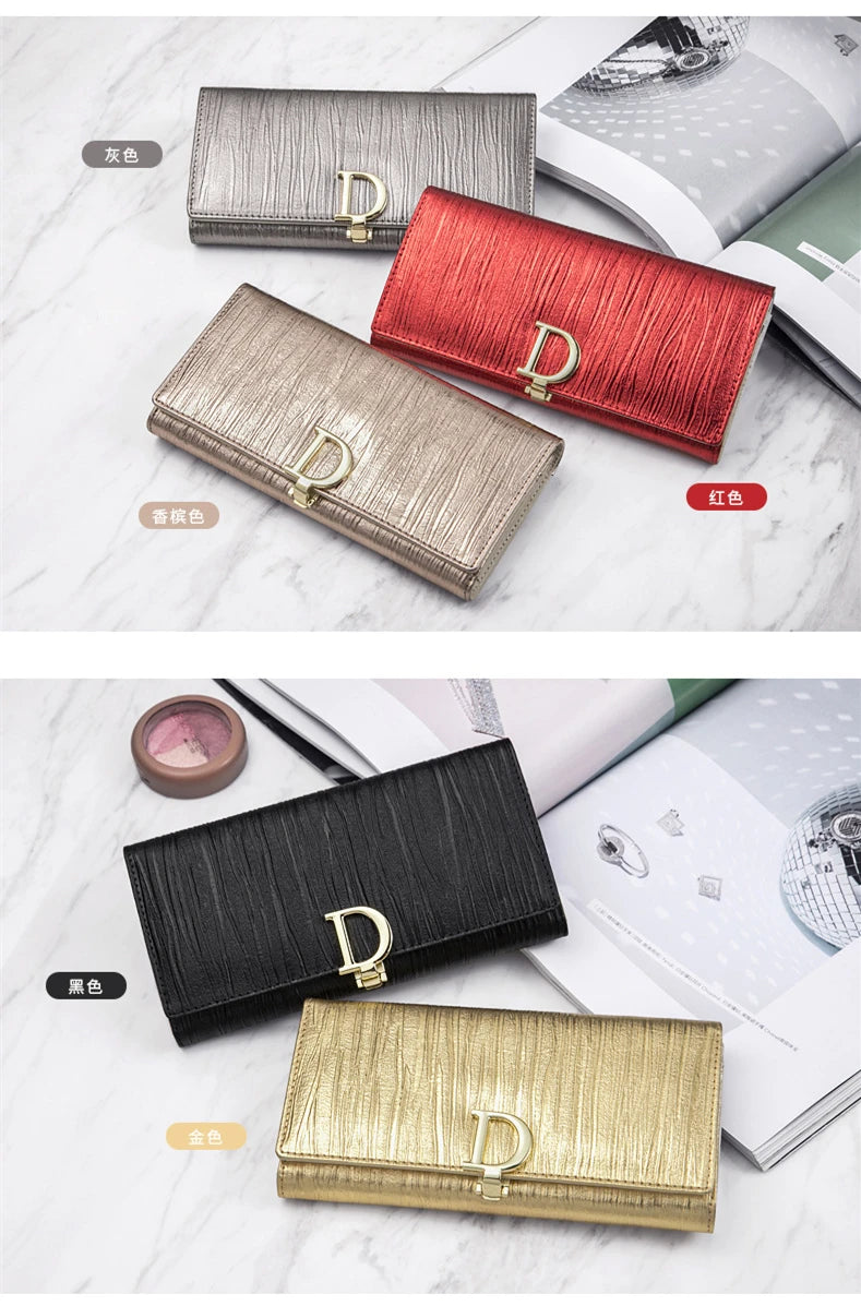 2024 Women's Long Wallet Coin Purse Luxury Genuine Leather Wallets