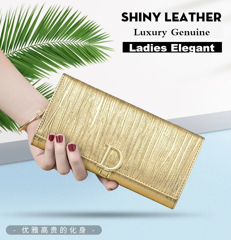 2024 Women's Long Wallet Coin Purse Luxury Genuine Leather Wallets