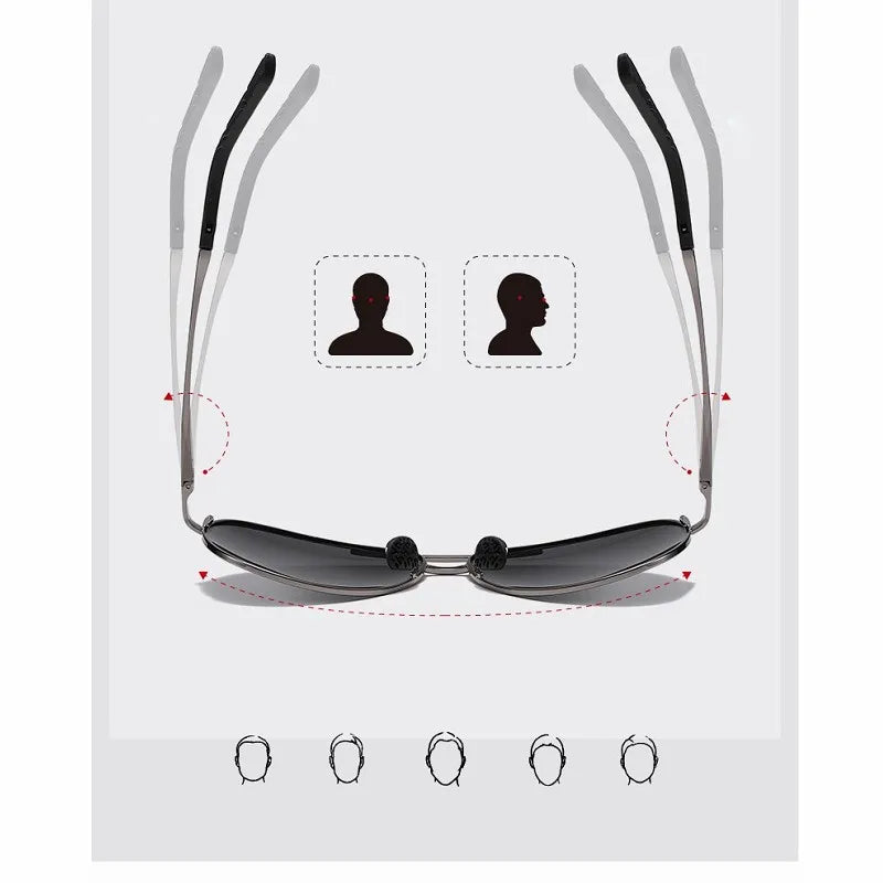 Metal Frame Polarized Sunglasses Men Color Changing Sun Glasses for Men