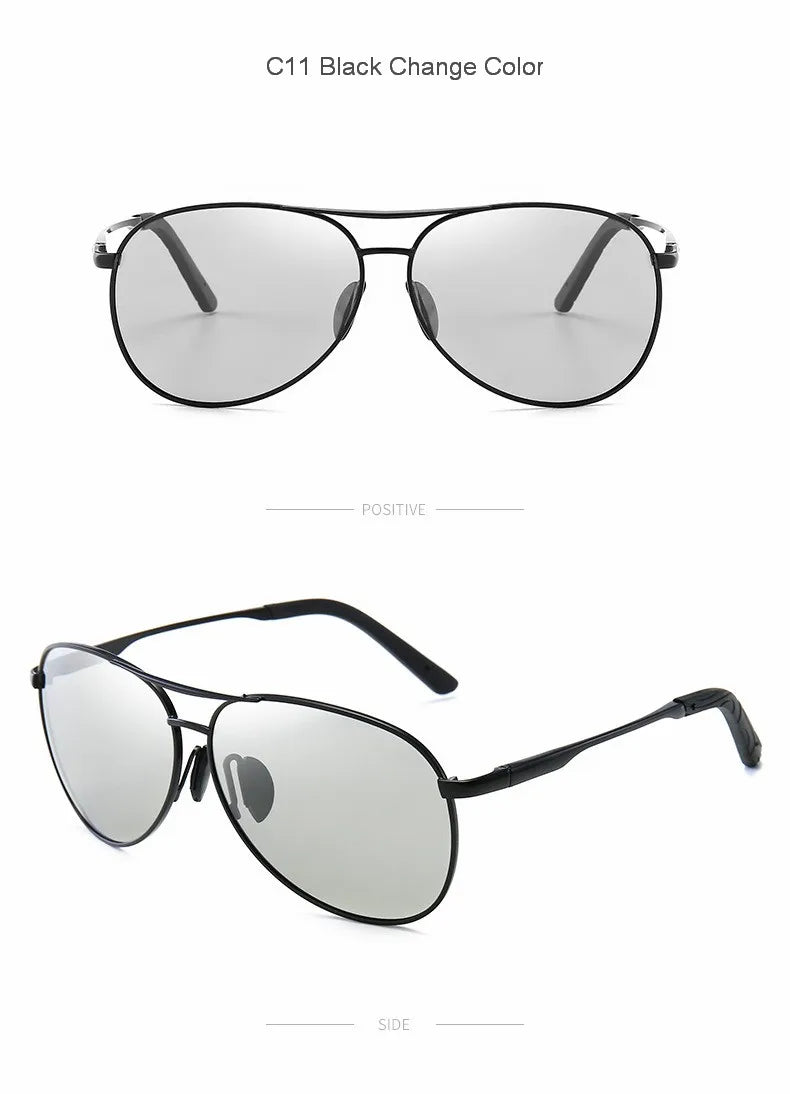Metal Frame Polarized Sunglasses Men Color Changing Sun Glasses for Men