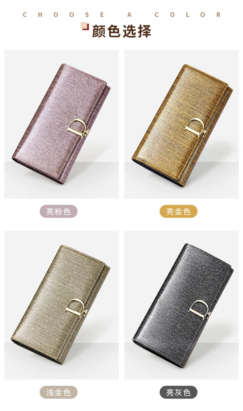 2024 Women's Long Wallet Coin Purse Luxury Genuine Leather Wallets