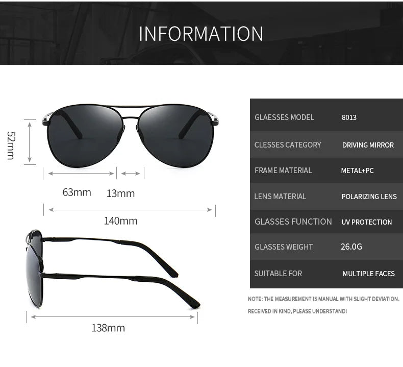 Metal Frame Polarized Sunglasses Men Color Changing Sun Glasses for Men