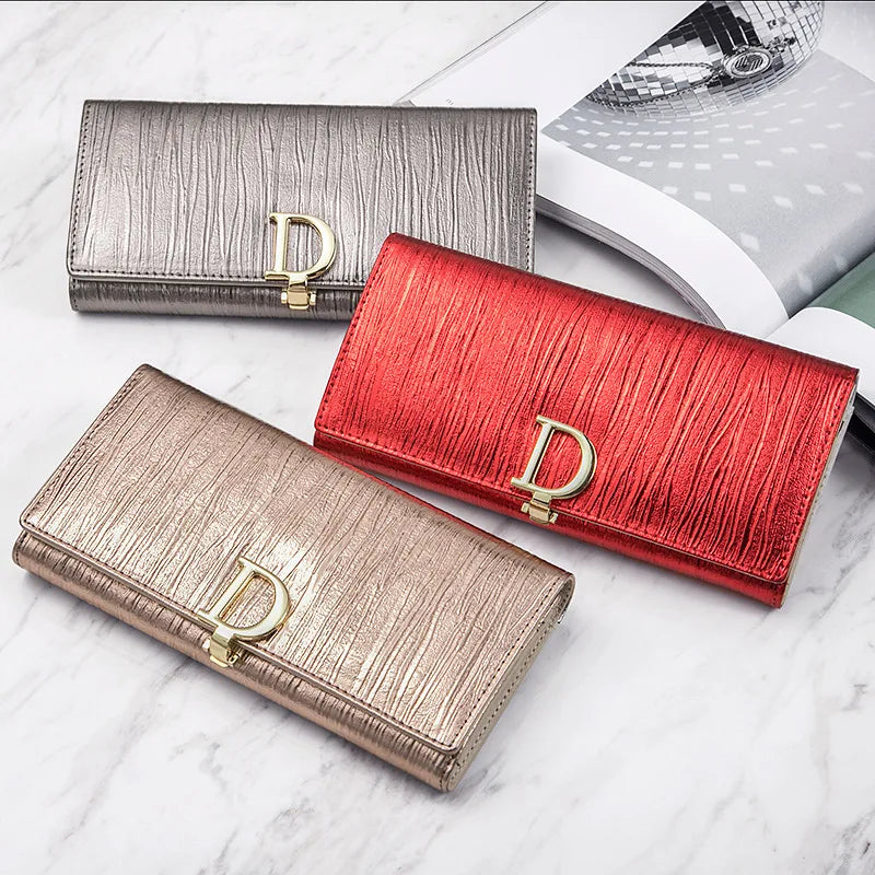 2024 New Design Women Wallets Fashion Long Phone Purse Luxury Genuine Leather Wallet