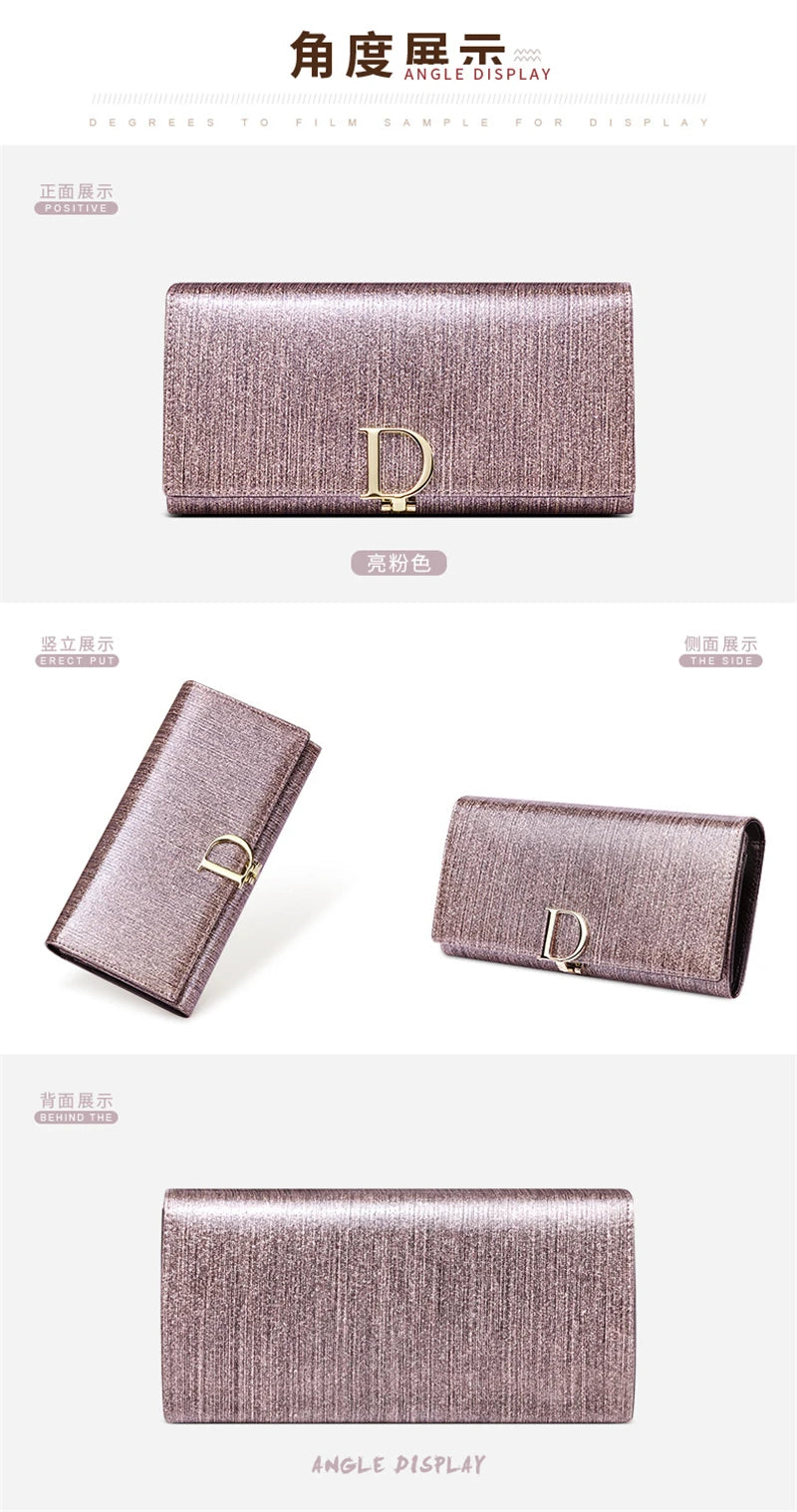 2024 Women's Long Wallet Coin Purse Luxury Genuine Leather Wallets