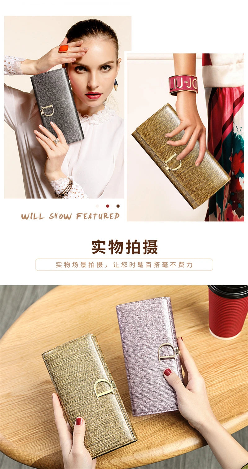 2024 Women's Long Wallet Coin Purse Luxury Genuine Leather Wallets