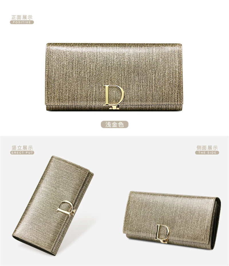 2024 Women's Long Wallet Coin Purse Luxury Genuine Leather Wallets