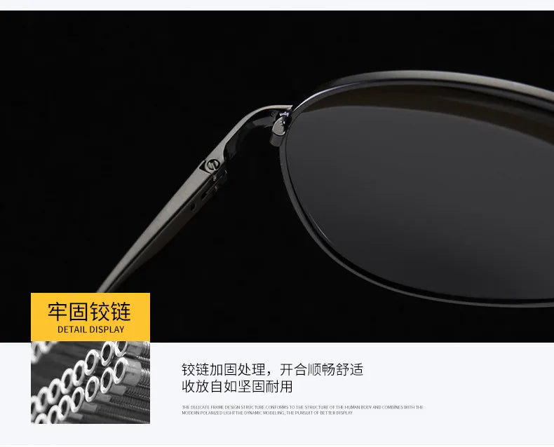 Metal Frame Polarized Sunglasses Men Color Changing Sun Glasses for Men