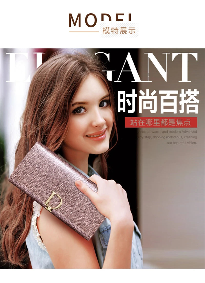 2024 Women's Long Wallet Coin Purse Luxury Genuine Leather Wallets