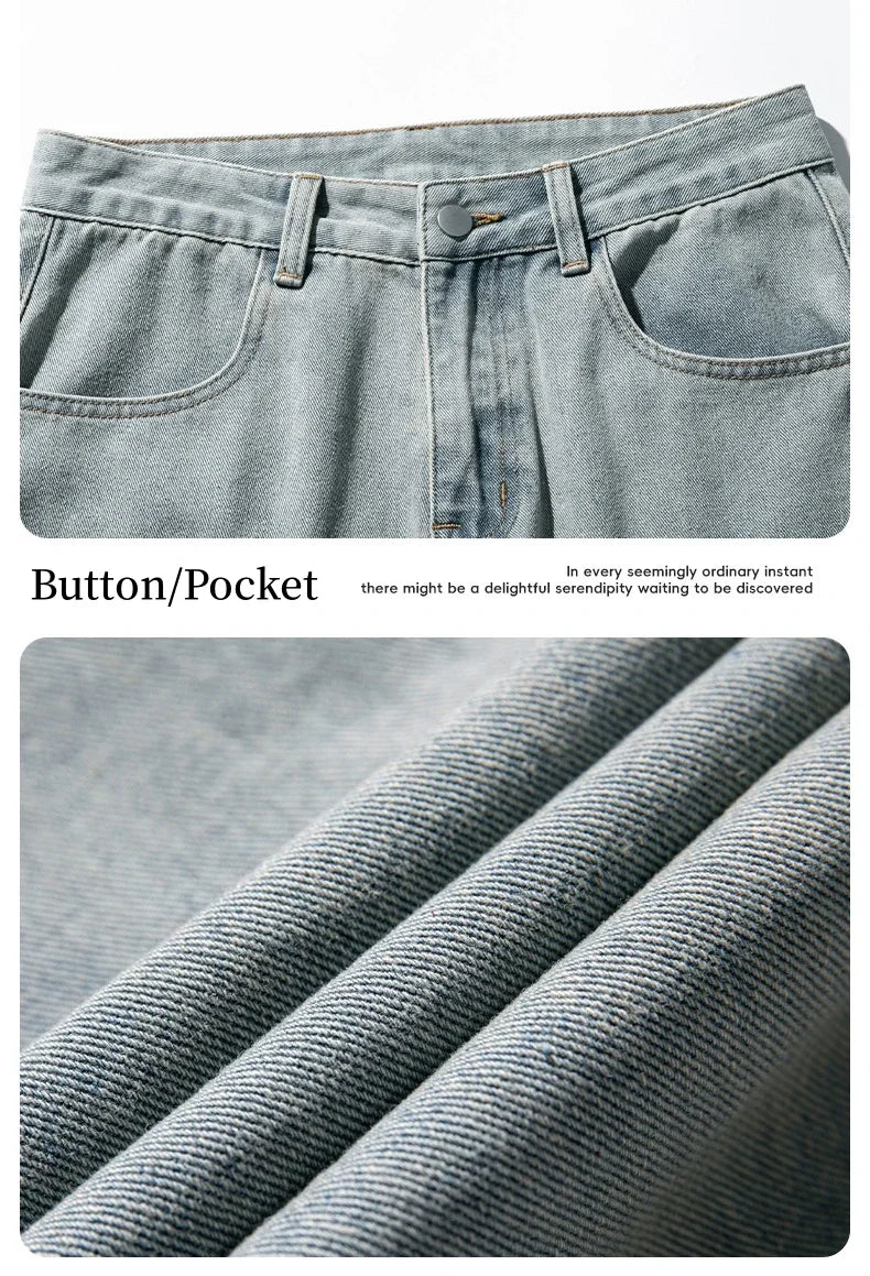 Multi-pocket Workwear Design Jeans Men's Old Washed Retro Japanese Korean Casual Pants