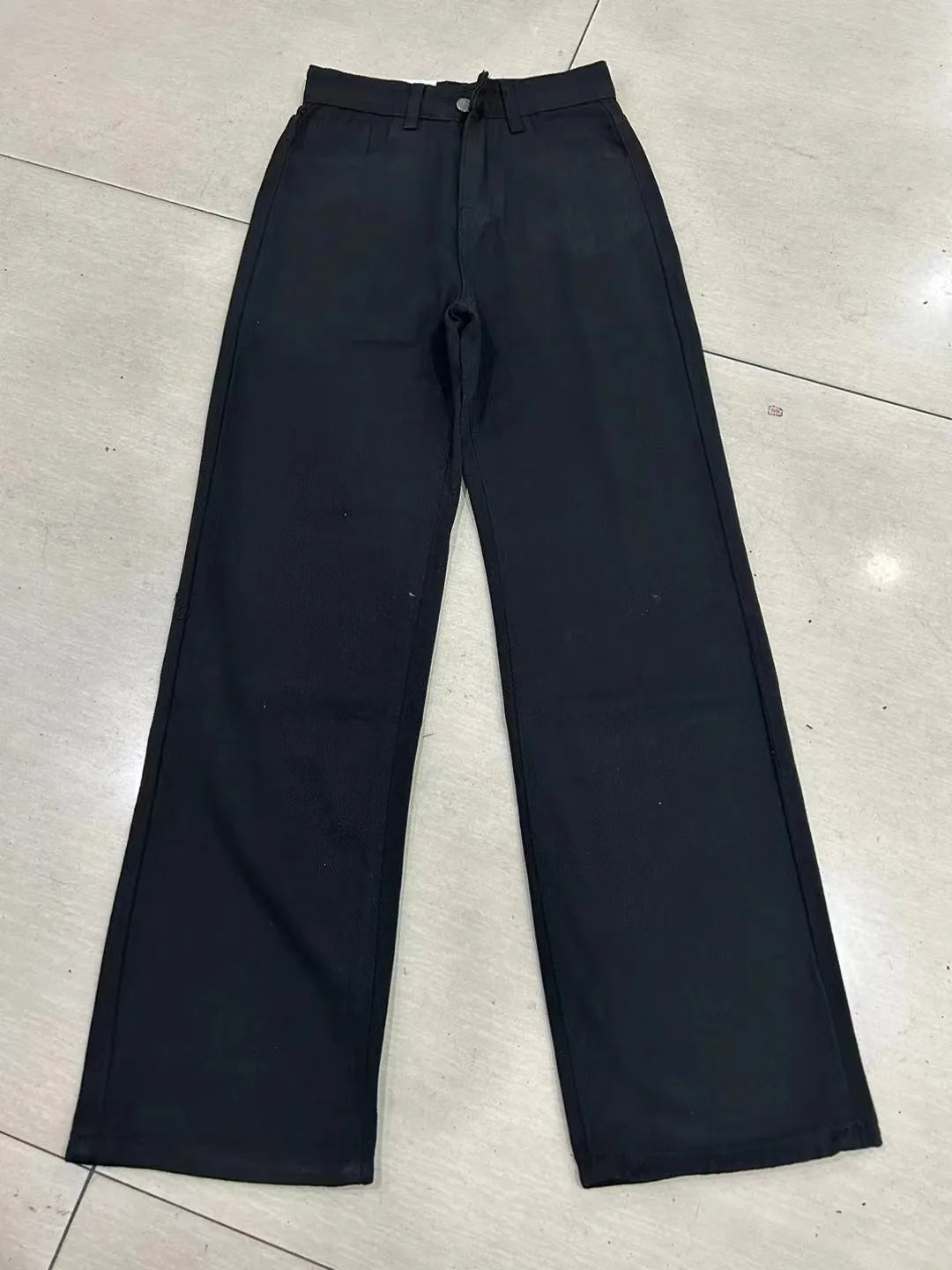 Women's High Waist Stretch Washed Denim Straight Jeans