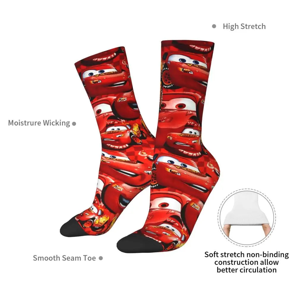 Korean Lightning Mcqueen Anti Bacterial Socks for Men & Women - 1 pair