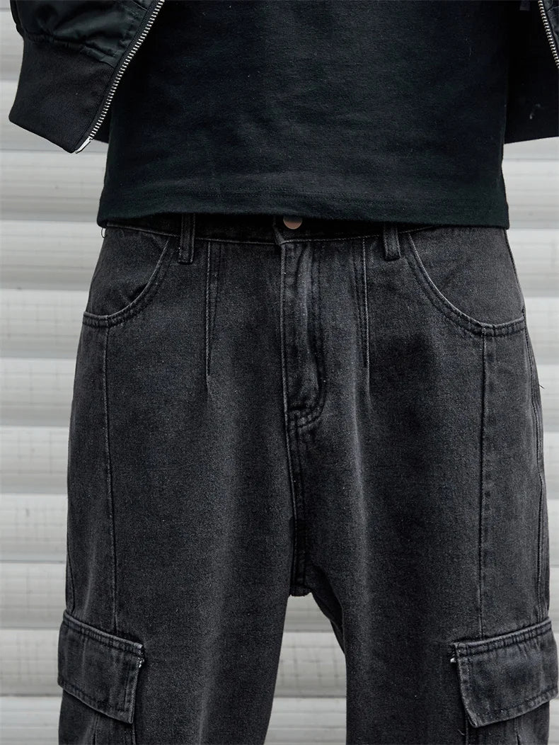 Y2k New Baggy Wide Leg Denim Pants Men's Jeans Streetwear Korean Oversize Cargo Pants