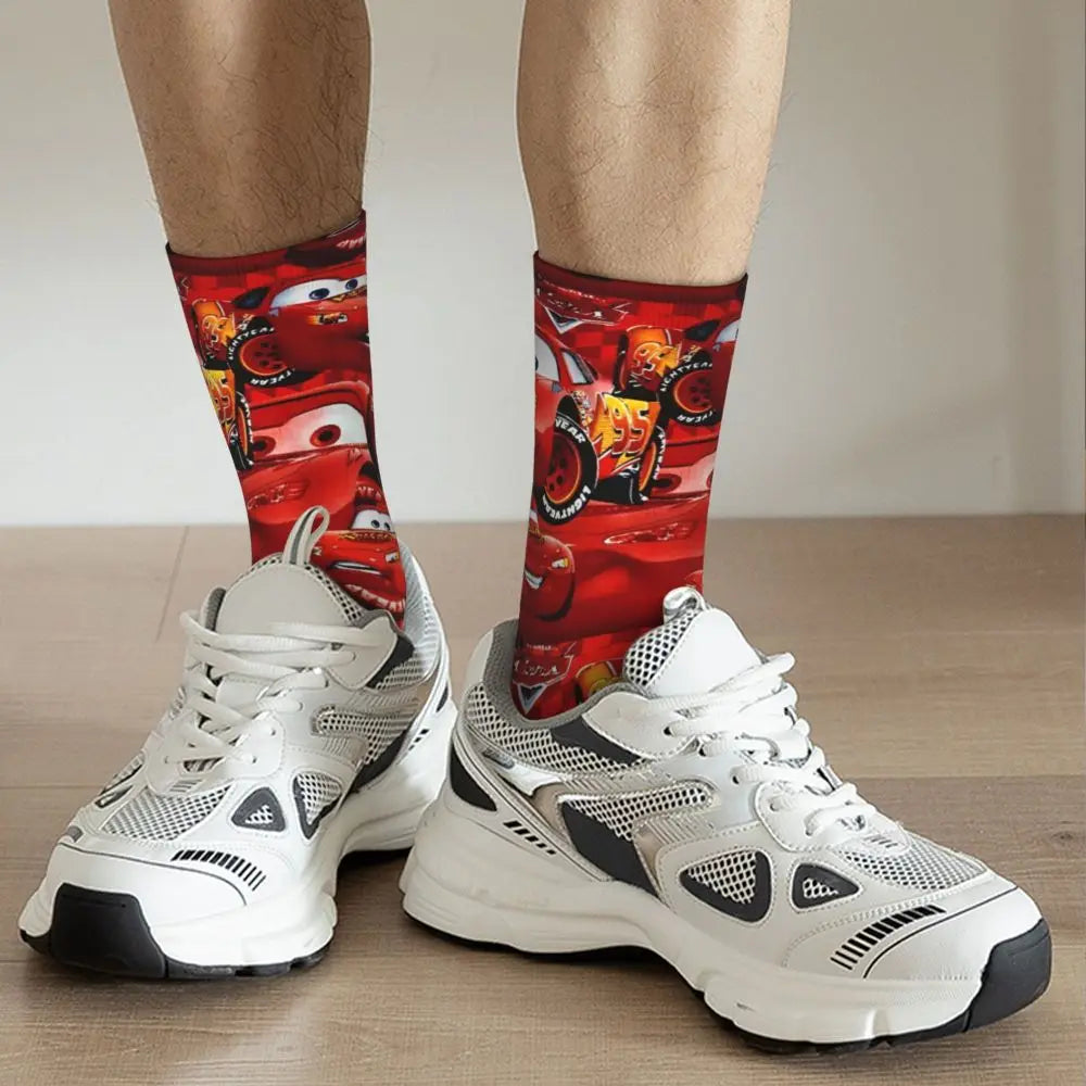 Korean Lightning Mcqueen Anti Bacterial Socks for Men & Women - 1 pair