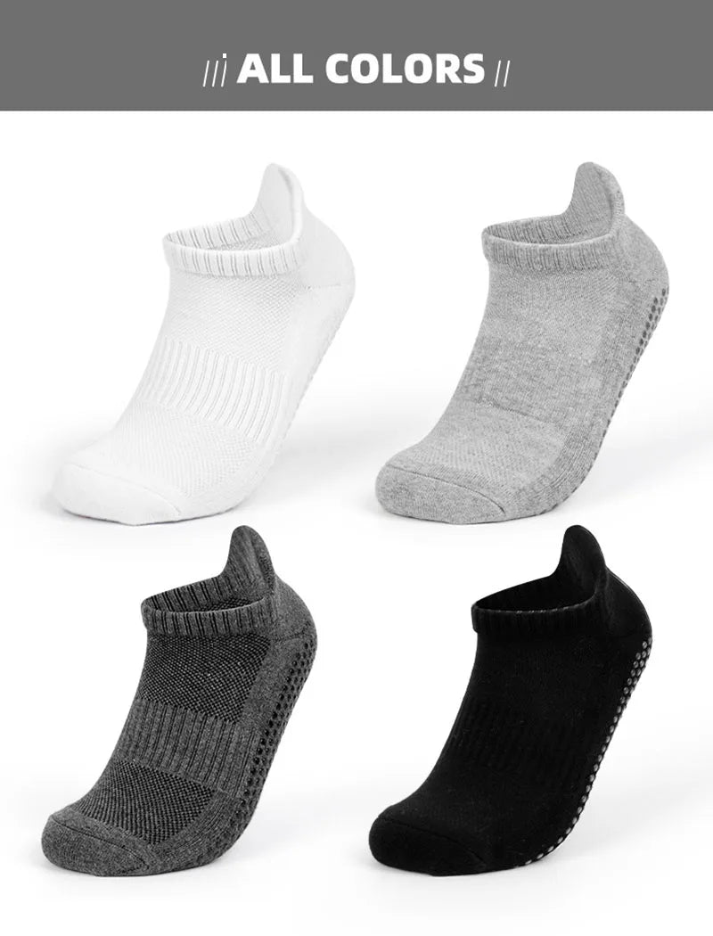 Unisex Sport Non Slip Yoga Socks with Grips Non-slip Fitness Exercise Ankle Socks - 1 pair