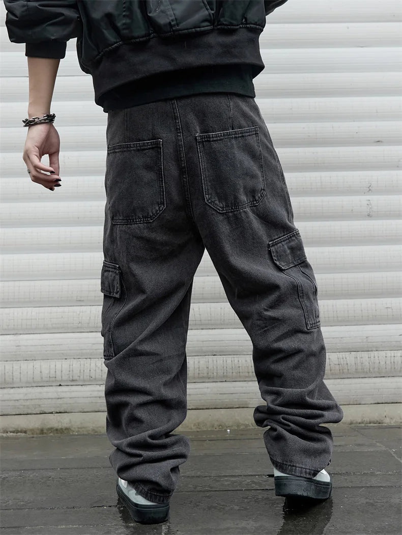 Y2k New Baggy Wide Leg Denim Pants Men's Jeans Streetwear Korean Oversize Cargo Pants