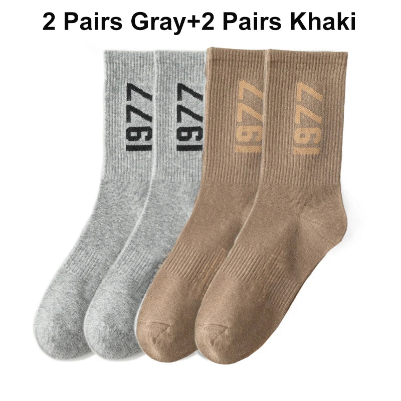 4 Pairs Hip Hop Socks Men & Women Cotton Skateboard Socks, Breathable Sports Luxury Socks 38-45
