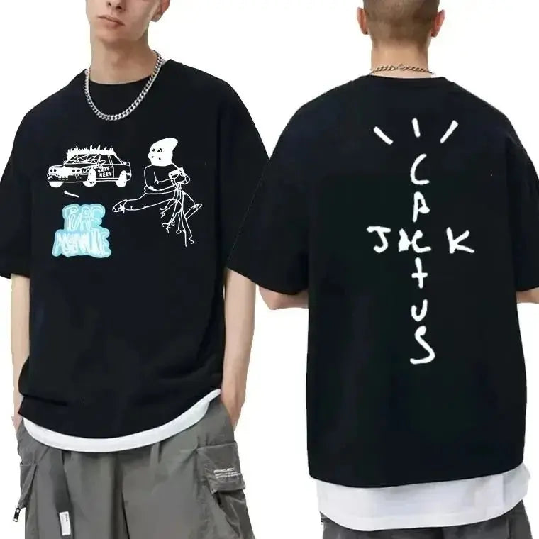 Cactus Jack Tshirt Awesome Streetwear Oversized T Shirts Men Fashion