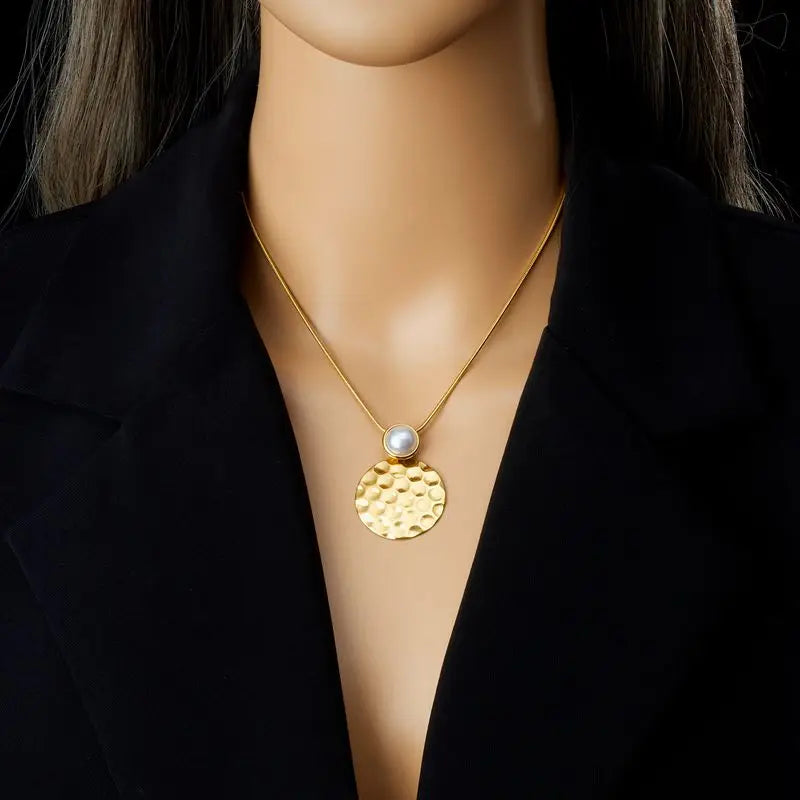 Stainless Steel White Rhinestone Flower Pendant Necklace Earrings For Women Girl Light Luxury Jewelry Set Gifts