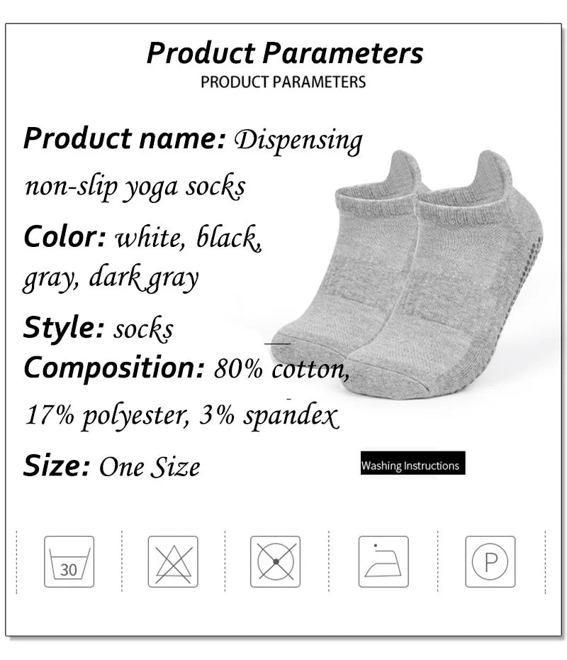 Unisex Sport Non Slip Yoga Socks with Grips Non-slip Fitness Exercise Ankle Socks - 1 pair