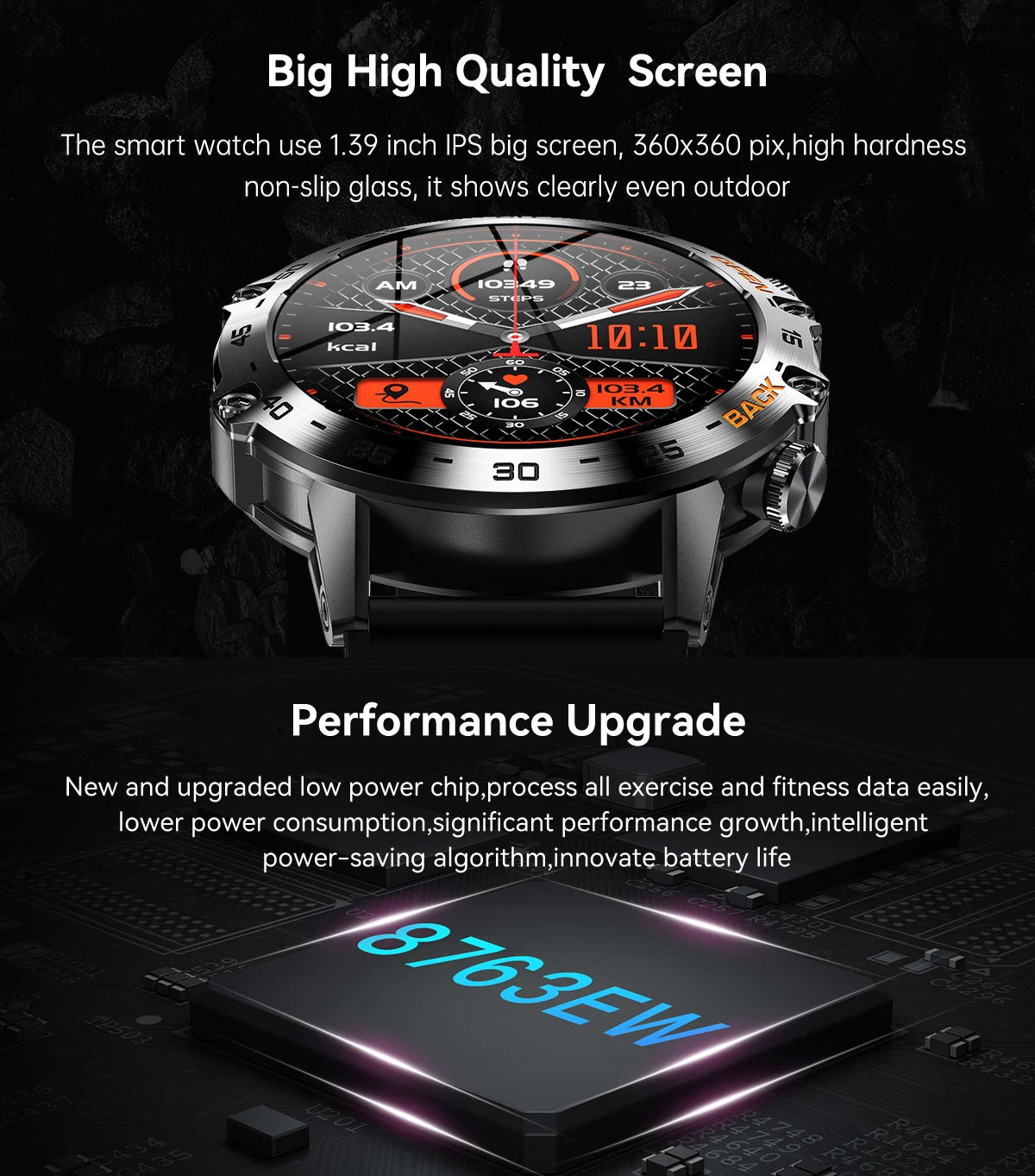 Newest 1.39" Bluetooth Call Smart Watch Men Outdoor Sport Fitness Heart Rate Health Monitoring Smartwatch for Android IOS Phone