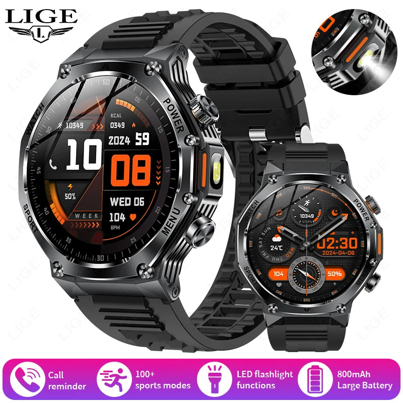 Smart Watch Men 800mAh Ultra Long Battery Life Waterproof Outdoor Sport Watches Bluetooth Call Military Smartwatch 2025