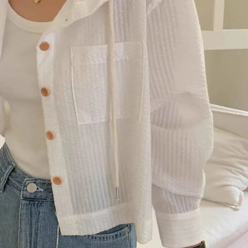 Women Shirt Summer Fashion Sunshade Long Sleeve Casual Top