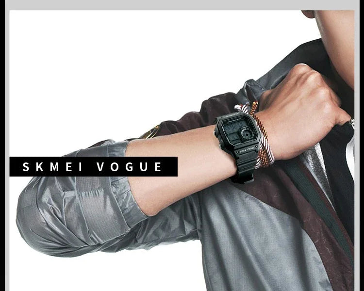 Fashion Men PU Strap Multi function Waterproof Watches Alarm Male Digital Sport Watch