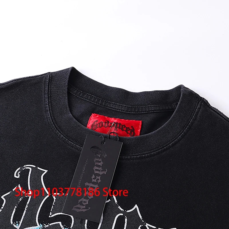 New GOD SPEED T-shirt Pop Fashion Print Streetwear Crewneck