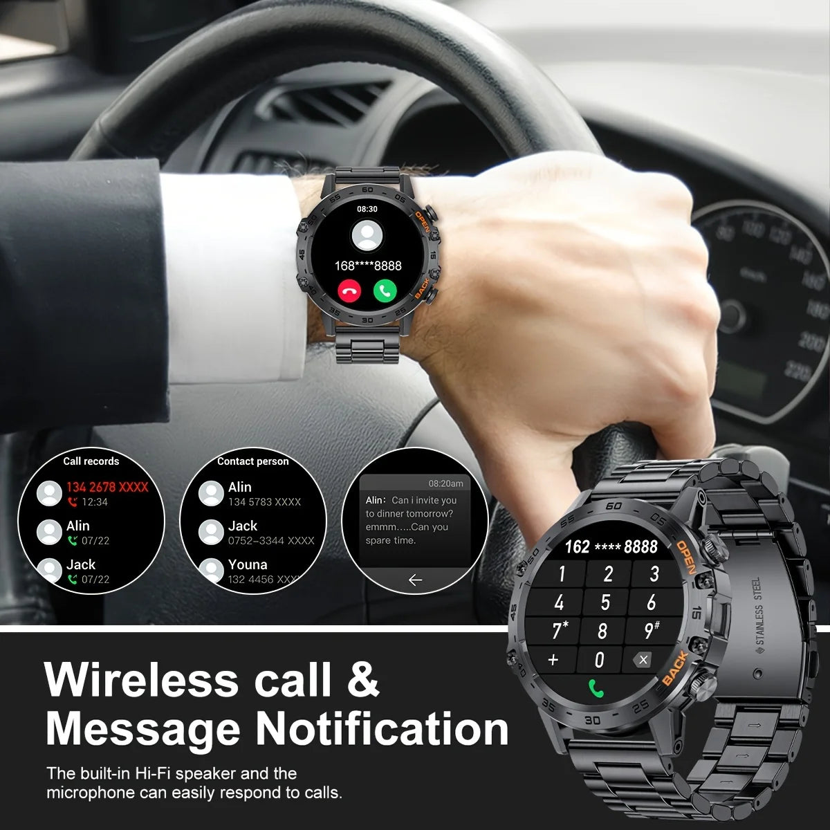 Newest 1.39" Bluetooth Call Smart Watch Men Outdoor Sport Fitness Heart Rate Health Monitoring Smartwatch for Android IOS Phone
