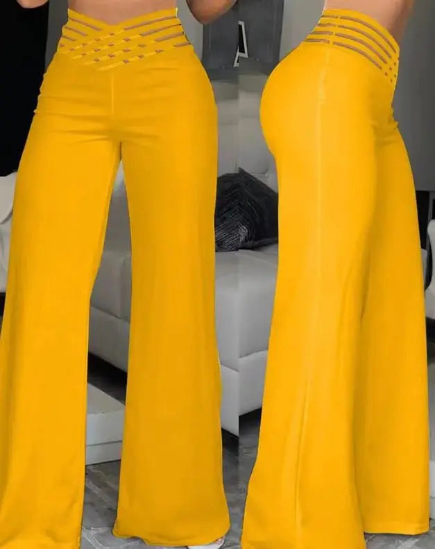 Elegant High Waist Cropped Work Pants For Women, Daily Office Formal Wear