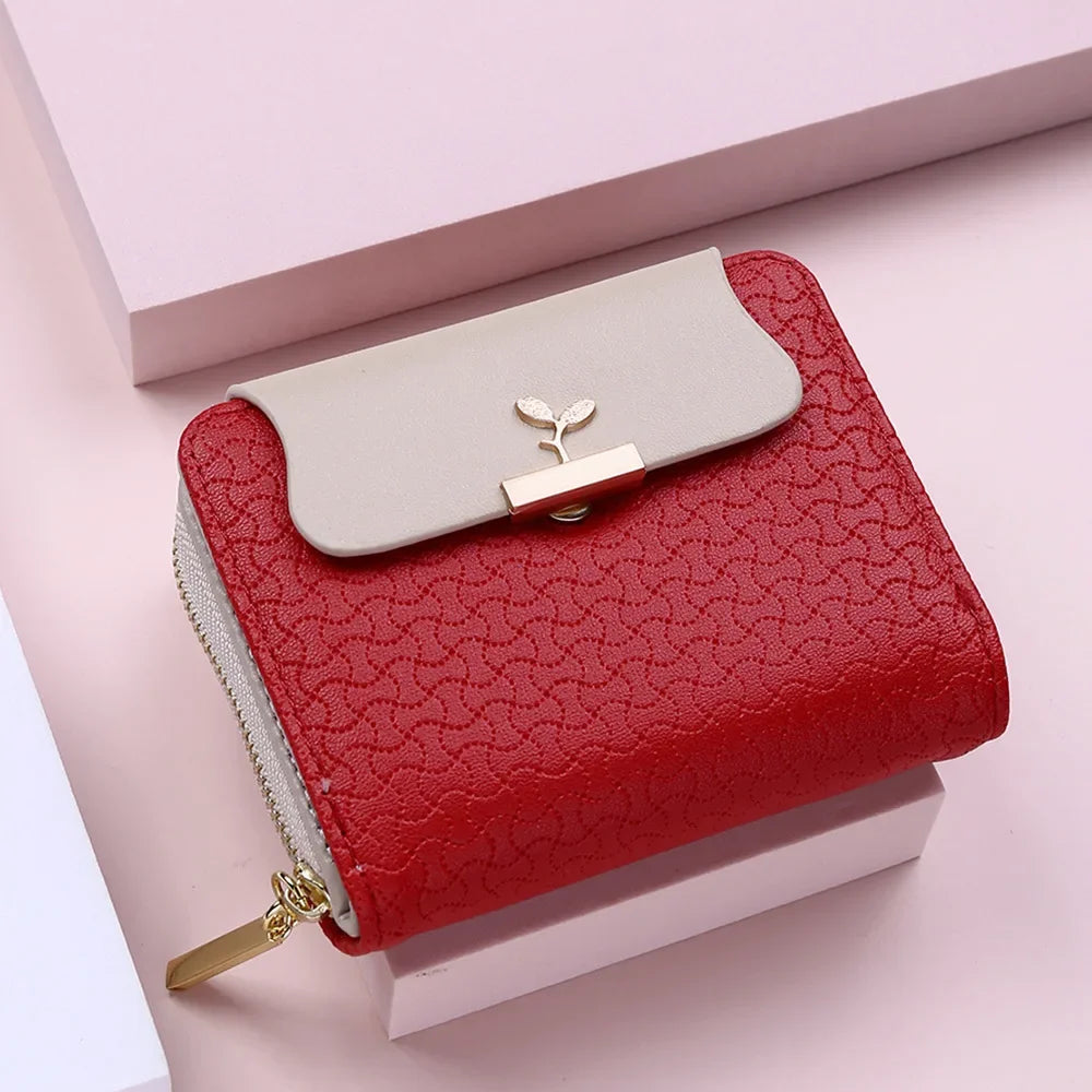 Ladies Wallets Leaf Hasp Clutch Brand Designed Mini Coin Purse