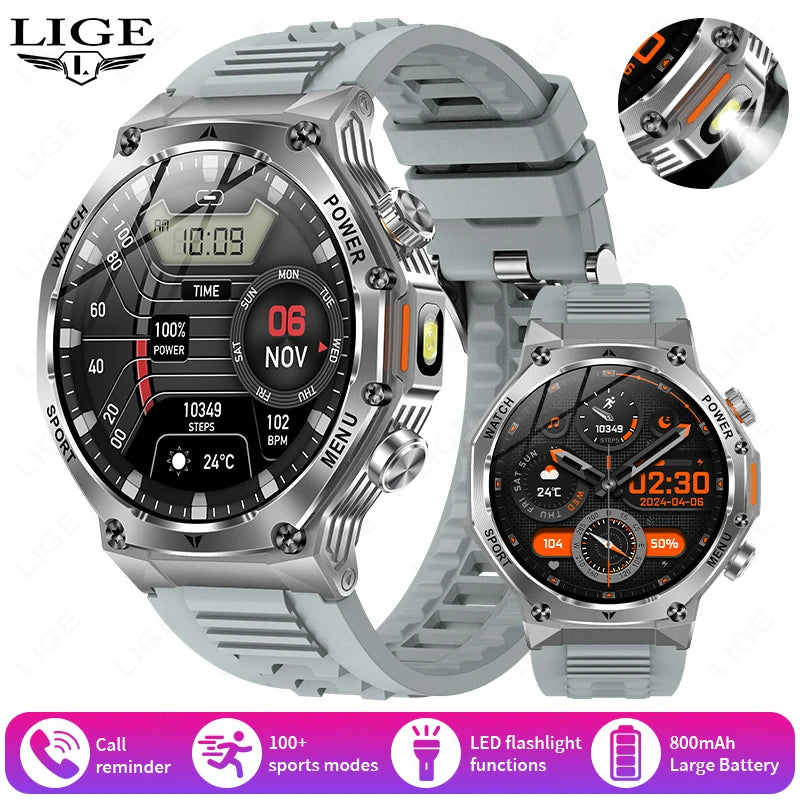Smart Watch Men 800mAh Ultra Long Battery Life Waterproof Outdoor Sport Watches Bluetooth Call Military Smartwatch 2025
