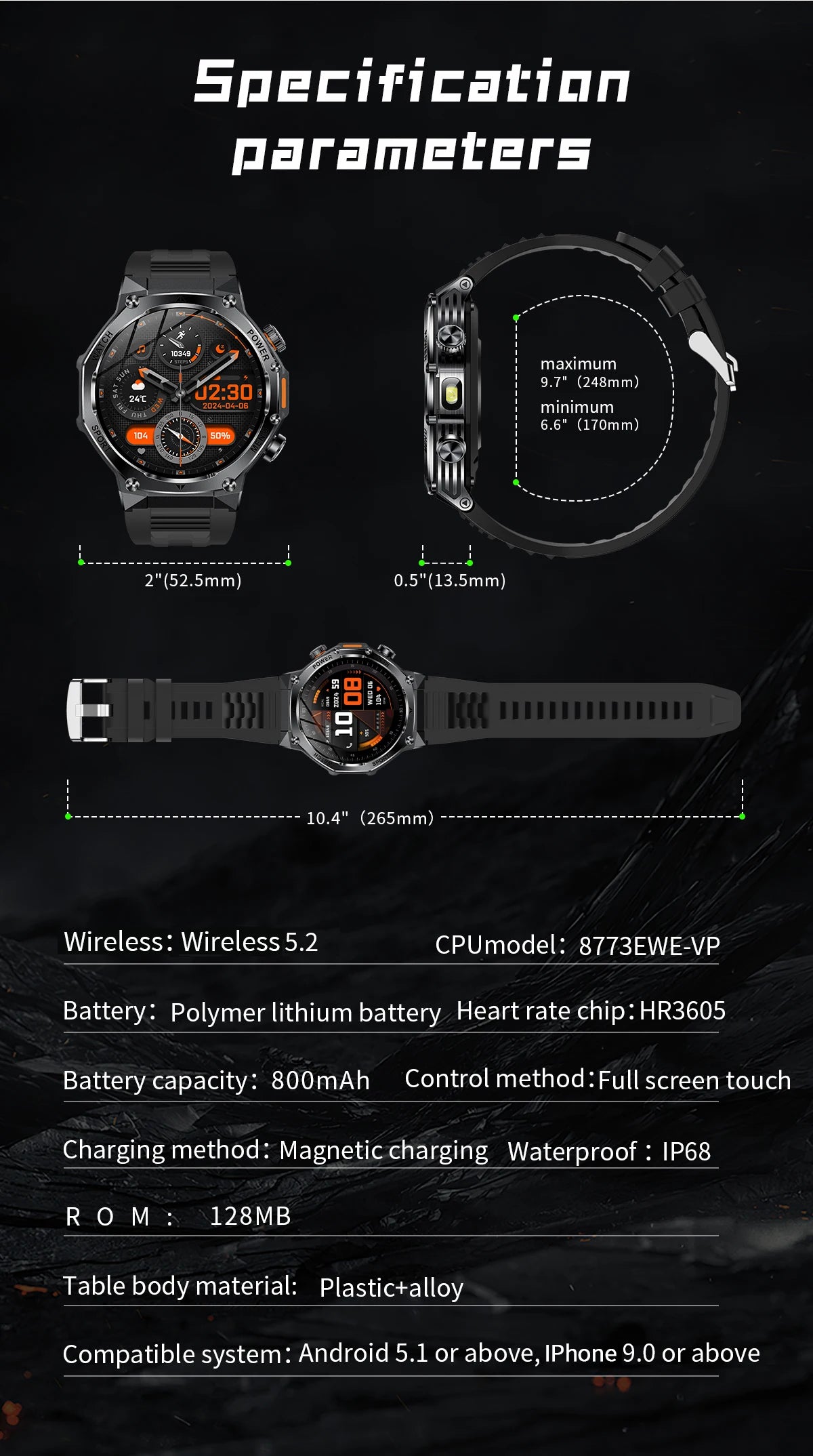 Smart Watch Men 800mAh Ultra Long Battery Life Waterproof Outdoor Sport Watches Bluetooth Call Military Smartwatch 2025