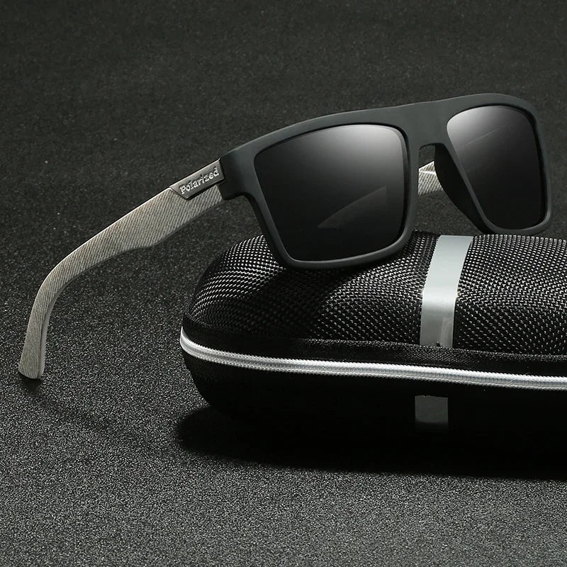 Polarized Sunglasses Fashion Square Frame Vintage Design Sun Glasses for Men