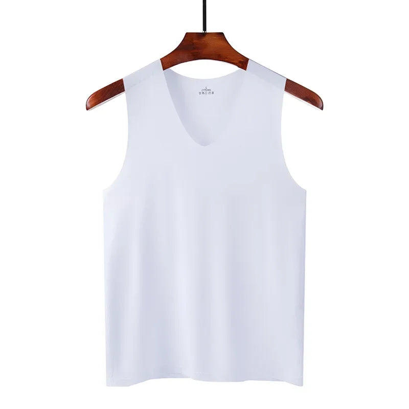Summer Plus Size Men Clothing Tank Tops Sleeveless bottoming Fitness Men Vest, breathable sports undershirt